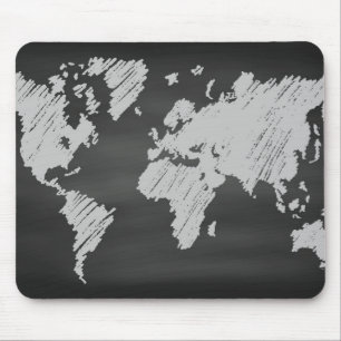 World Chalkboard-kaart Muismat