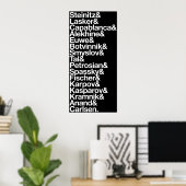 World Chess Champions Poster (Thuiskantoor)