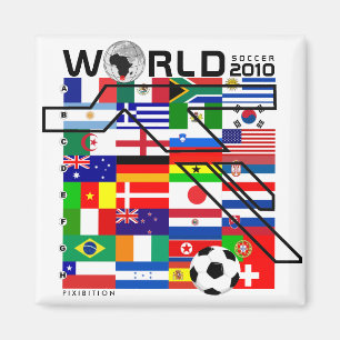 World Cup 2010 All Team Flags Square Magnet Magneet