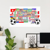 World Cup Wereldbol Poster (Thuiskantoor)