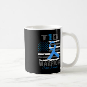 World Diabetes Awareness Blue Ribbon T1D Warrior T Koffiemok