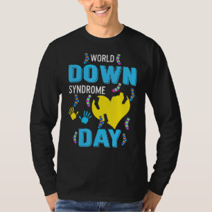 World Down Syndroeness Day Blue Yellow T-shirt