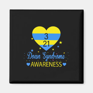 World Down Syndrome Awareness 21 maart Yellow Blue Magneet