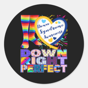 World Down Syndrome Awareness Day Rock Your Socks Ronde Sticker
