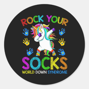 World Down Syndrome Day voor Boy Kinder Rock Your  Ronde Sticker