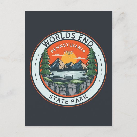 World ds End State Park Pennsylvania Badge Briefkaart (Voorkant)