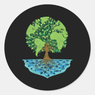 World Earth Day Save the Forest Zeeen Natuur Envir Ronde Sticker