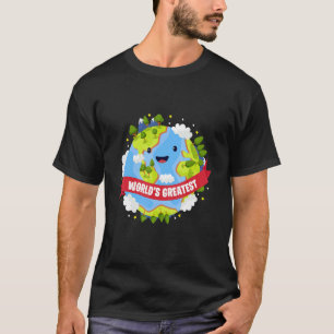 World Earth Greatest Father Moederdag Wereldbol Na T-shirt