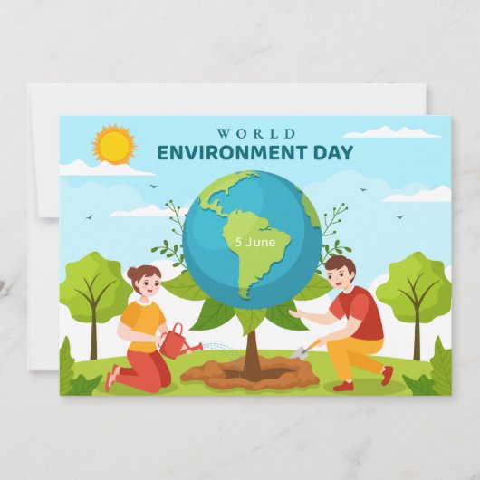 World Environment Day Tree Planting Flat Card (Voorkant)