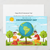 World Environment Day Tree Planting Flat Card (Voorkant / Achterkant)