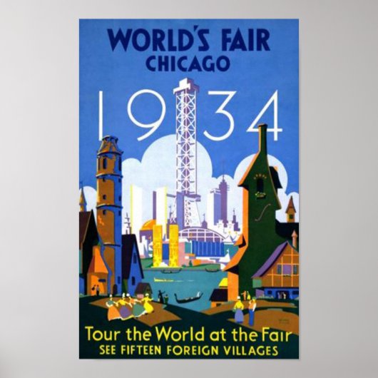 World Fair Chicago 1934 WPA Poster vintage (Devant)
