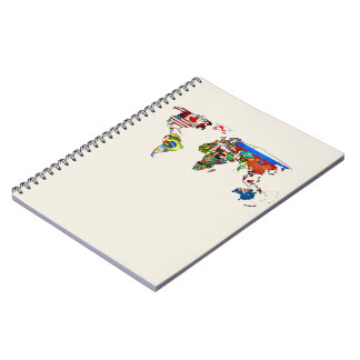 World Flags Map-notebook Notitieboek