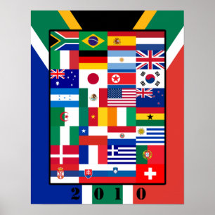 World Flags Soccer 2010 Poster
