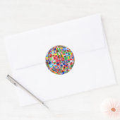World Flags Wereldbol, International, Ronde Sticker (Envelop)