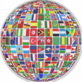 World Flags Wereldbol, International, Sticker (Voorkant)