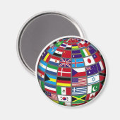 World Flags Wereldbol Magnet Magneet (Voorkant / Achterkant)