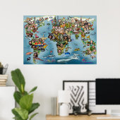 World Fun kaart Poster (Thuiskantoor)