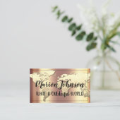 World Globe Carte Agence de Voyage Gold Rose Gold  (Debout devant)