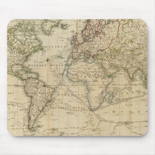 World Hand Colour Map Muismat (Voorkant)