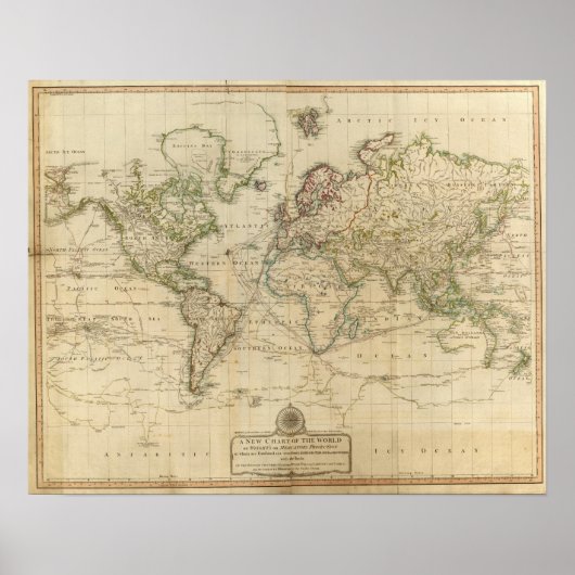 World Hand Colour Map Poster (Voorkant)