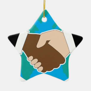 World Hand Shake Keramisch Ornament