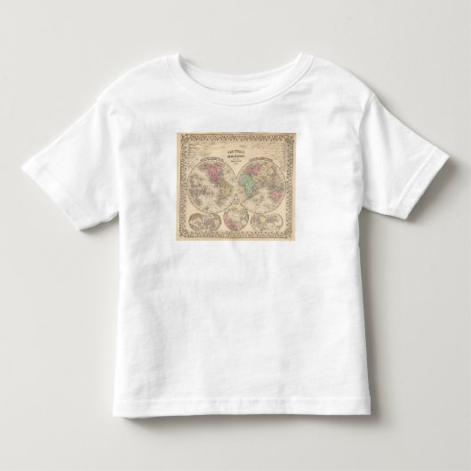World Hemispheres Map door Mitchell Kinder Shirts (Voorkant)