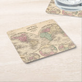 World Hemispheres Map door Mitchell Vierkante Kartonnen Onderzetter (Schuin)