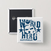 World Hero Stars Vierkante Button 5,1 Cm (Voorkant /achterkant)