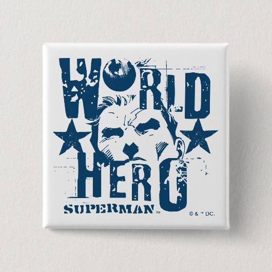 World Hero Stars Vierkante Button 5,1 Cm (Voorkant)