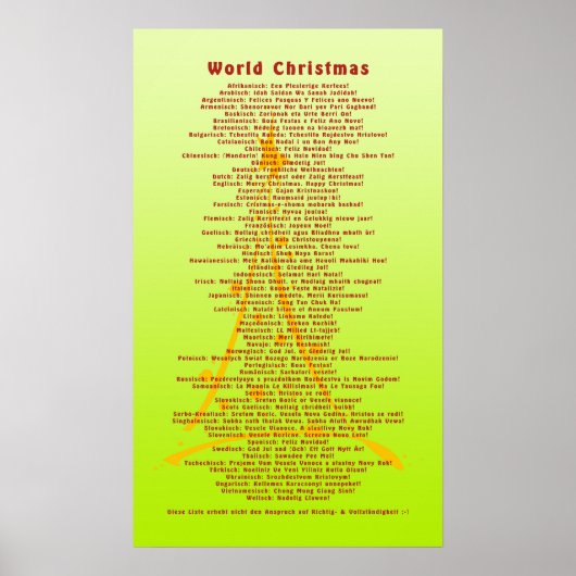 World Kerstmis en je achtergrond Poster (Voorkant)