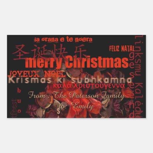 World Kerstmis Feliz Navidad Persoonlijke Sticker (Voorkant)