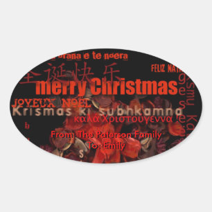 World Kerstmis Feliz Navidad Persoonlijke Sticker