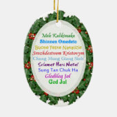 World Languages Merry kersttext Ornament (Achterkant)