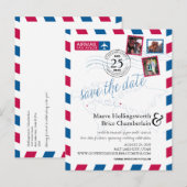 World Locations Airmail Bewaar de datum Aankondigingskaart (Voorkant / Achterkant)