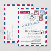 World Locations Airmail Bewaar de datum Aankondigingskaart (Voorkant / Achterkant)