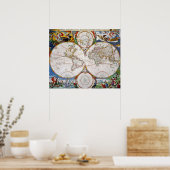 WORLD MAP, 17th CENTURY Poster (Keuken)