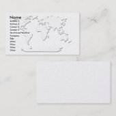 World Map Carte de visite Gold (Devant / Derrière)