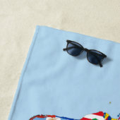World Map of Flags Beach Towel Strandlaken (In situ)