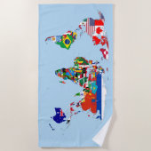 World Map of Flags Beach Towel Strandlaken (Voorkant)