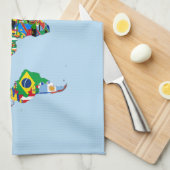 World Map of Flags Kitchen Towels Theedoek (Quarter Fold)