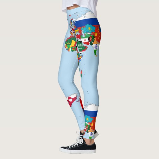 World Map of Flags Leggings (Gauche)