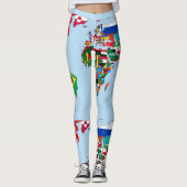 World Map of Flags Leggings (Devant)