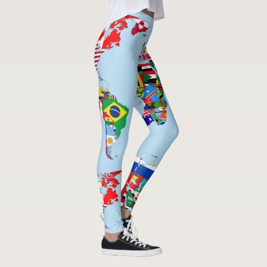 World Map of Flags Leggings (Droite)