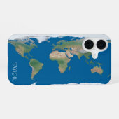 World Map – Personalized iPhone 16 Hoesje (Achterkant horizontaal)