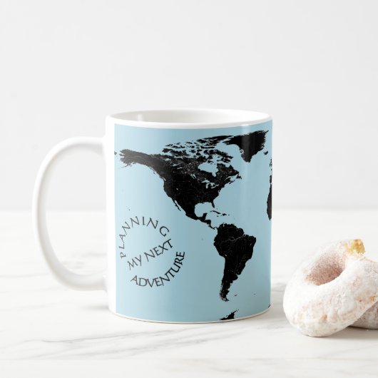 World Map - Planning My Next Adventure - Custom Koffiemok (Met donut)