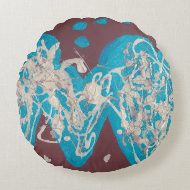 World of Love Round Pillow Rond Kussen (Voorkant)