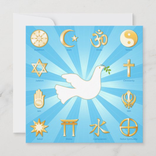 World of Peace Flat Invitation Card (Voorkant)
