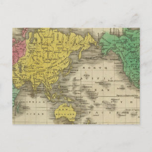 World on Mercator-projectie Briefkaart