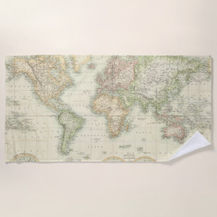 World on Mercator-projectie Strandlaken