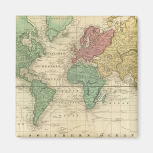 World on Mercators Projection Magneet